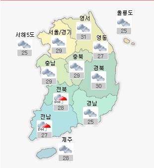 [경산지역 주간 날씨]맑은 가을 날씨..19일 비.