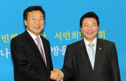 손학규 신임 대표, 여야 대표 인사! '국민을 위한 상..