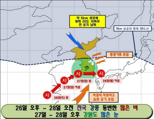 대구.경북 주말 날씨 스케치 26일 밤 늦게~28일강풍..