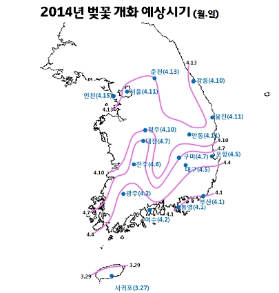 올해 벚꽃 개화 평년보다 2~5일 늦을 듯 대구 4월 ..