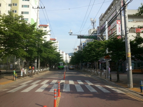 옥곡초 앞, 불법 주정차 CCTV 운용 어린이 교통안전..