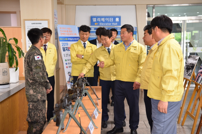 시의회, 을지태극연습 현장 위문 방문