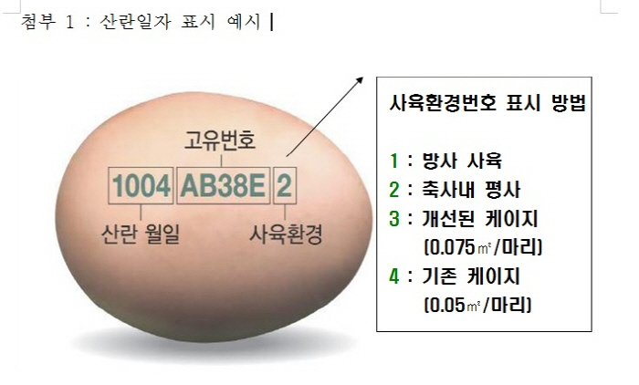 달걀 껍데기 산란일자 표시제 전면 시행