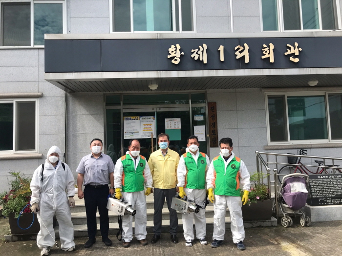 진량읍자율방재단, 경로당 방역 활동