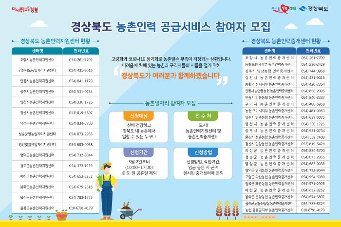 농촌 일자리 참여자 모집