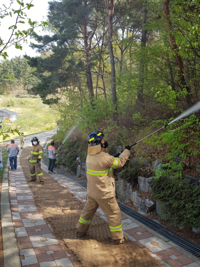 경산소방서, 산림화재 현지적응 소방훈련 실시