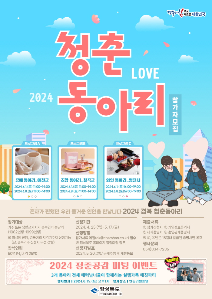 경북도, 특별한 인연을 만드는 ‘청춘 동아리’ 참가자 ..