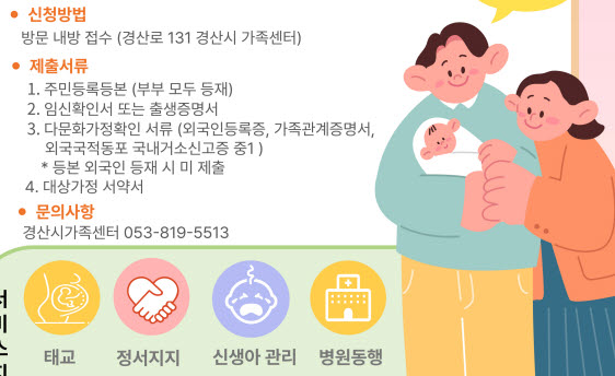 경산시 ‘다문화가족 임신·출산서비스’ 시행