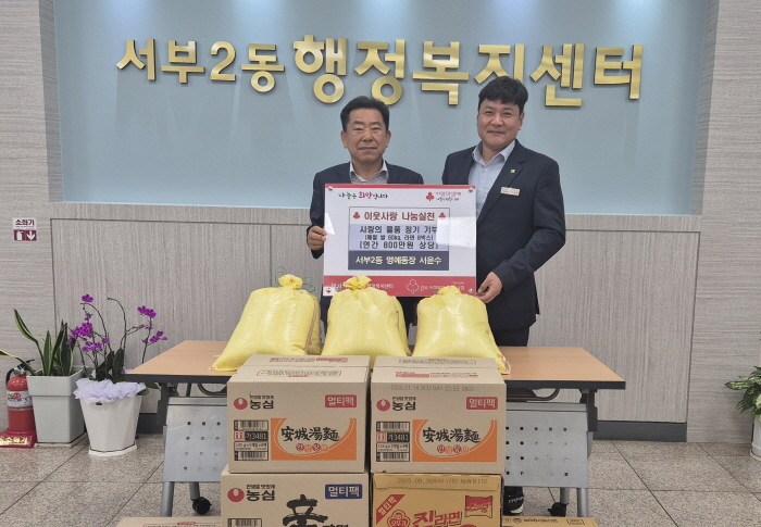 서윤수 서부2 명예동장, 물품 후원